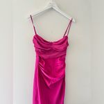 House Of CB  Teia Satin Hot Pink Midi Dress S Photo 9