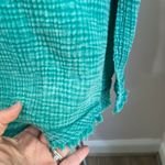 Natural Life Umgee 100% Cotton Gauze Tunic Top Size M Teal Boho Oversized Summer Blouse Photo 3
