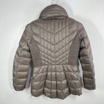 Bernardo  Primaloft Quilted Puffer Jacket Women's Small Taupe Zip Hooded Coat Photo 2