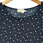 Nation Ltd  Black & White Polka Dot Satin Short Sleeve T-Shirt Size Large Top Photo 1