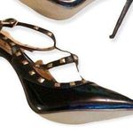 Jojo Cat Studded Glossy Black Stiletto Heels Size 8 Photo 0