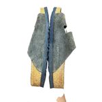 Birkenstock Germany Arizona Blue Suede Leather Slip On Slide Cork Sandal Size 38 Photo 4