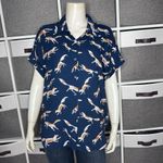 Cooper and Ella  Alice Button Front Blouse Fox Print Size Large Photo 10
