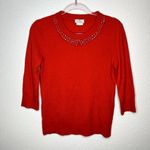 Kate Spade Coral Wool Cashmere Avaline Embellished Collar Sweater Size Medium Photo 2
