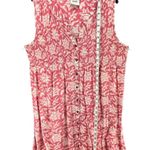 Knox Rose Dress Womens M Pink White Floral Button Front Sleeveless Smocked Boho Photo 6