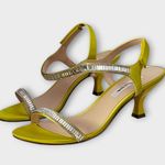 NinaNiara Womens Zest Crystal Satin Low Kitten Heels Beaded Sandal Size 8M NEW Photo 1