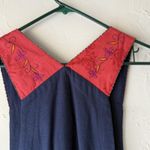 Source Unknown Boho Maxi Dress Vintage Artsy Large Embroidered Floral Sleeveless Ethnic Beaded Photo 8