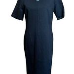 CAbi  Style 3101 Claire Ponte Sheath Dress Womens 10 Black Short Sleeve Back Zip Photo 0