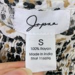 Japna  White Animal Spotted Smocked Sleeveless Tank Top Blouse Photo 3