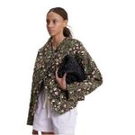 ALC Frank A.L.C. Emory Jacket Quilted Wide Lapels Long Sleeves Printed Brown Green NWT S Photo 2