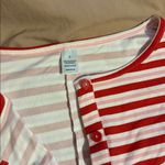 Red Pink and White Striped Long Sleeve Onesie Large NWT Photo 4