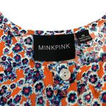 MINKPINK Coral & Blue Floral Pattern Sleeveless Cotton Blend Top Photo 1