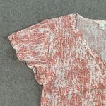 Caslon Dobby Flutter Sleeve Rayon Top Women's Small Pink/White V-Neck Photo 1