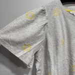 Jane and Delancey Short Sleeve Shirt Top Women's Size 3X Natural Embroidered Sun Photo 1