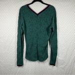 Free People  Intimately Green V Neck‎ Floral Lace Long Sleeve Top Photo 5