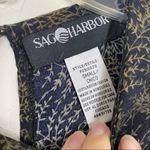 Sag Harbor Vintage Black & Green Leaf Pattern T-shirt Blouse Photo 4