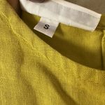 Bryn Walker  Tunic Womens Small Yellow Linen Top Lagenlook Peasant Summer Comfort Photo 4