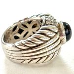 Judith Ripka  ring sterling silver onyx cz sz6 Photo 2