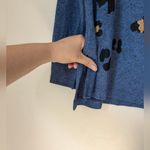 Anthropologie  MARONIE Womens Cheetah Printed Long Sleeves Top Blue Sz  S NWT Photo 5