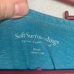 Soft Surroundings womens small blue casual texture short sleeve shirt basic Photo 1