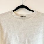 ZARA Oversized Cream Soft Felt Ribbed Neck Long Sleeve Sweater Size S Photo 1