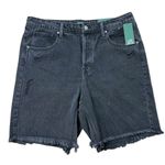 Wild Fable Size 14 32 Waist Shorts High Rise Wide Leg Bermuda Jean Black Wash Photo 1