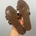 J.Crew  dyed calf hair animal print leopard women’s slide sandals size 6 Photo 3