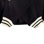 Magaschoni  Black Varsity V-Neck Sweatshirt Modal Blend Size M Athletic Preppy Photo 3