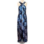 Black Halo Charlene Metallic Floral Evening Gown Halter Column Floor Length 14 Photo 4