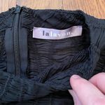 LaLavon Semi Shear Textured Ruched Elastic Waist Feminine Blouse Sz Medium Black Photo 10