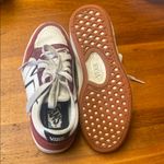 Vans  Classic White and Burgundy Sneakers Photo 3