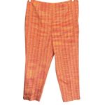 Talbots  Pure Silk Plaid Orange Career‎ Dress Pants Women's Size 14 Photo 2
