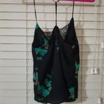 Blue Life  XS Blue Reyna Tank Top Black and Teal Floral Print Photo 3