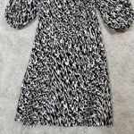 H&M Women’s Pleated Wrapover Midi Dress Longsleeve V-Neck Print in Light Beige L Photo 9