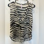 Alya Black & White Zebra Stripe Sleeveless Blouse - Size M Photo 0