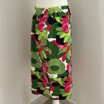 Talbots Pink/Green and Black Floral Print Silk Skirt sz 4 Photo 2
