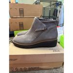 Clarks Sharon Heights Ankle Boot Gray Suede Leather Women Size 6 Booties NEW Photo 1