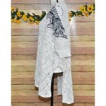 Anthropologie  Knitted & Knotted Embroidered Crochet Launa Poncho Sweater Size S Photo 3
