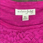Maison Jules  bold berry lace linen tank top Photo 2