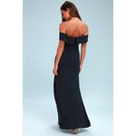 Lulus NWOT  Song of Love Black Off-the-Shoulder Maxi Dress Bridesmaid Wedding M Photo 2