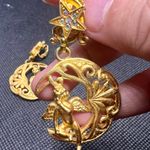 Kirk’s Folly Kirks Folly Gold Plated AB Rhinestones Cherubs Angels Crystal Clip On Earrings  Photo 3