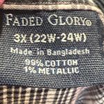 Faded Glory  3X Purple and Black Striped Long Sleeve Shirt Photo 3