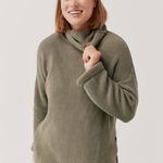 Pact  Apparel Women's Mink Grey Ribbed Turtleneck Sweater Tunic Photo 0