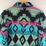 New Direction Vintage 90s Multicolor Rainbow Southwestern Aztec Tapestry Jacket Photo 5