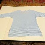 Columbia  PFG blue and white‎ stripe 3/4 sleeve womens medium shirt Photo 8