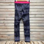 Nike  Pro Dri-Fit Full Length Purple Geometric Print Athletic Leggings Medium Photo 6