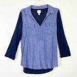 G.H. Bass & Co. Navy Blue & Chambray Long Sleeve Shirt Size M Size M Photo 0