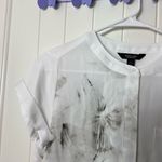 Simply Vera, Vera Wang NWOT Simply Vera Verawang women’s black white cuffed sleeve artistic pattern top Photo 1