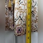 Neiman Marcus  Silk long maxi wrap robe vintage gold tassels floral Belted M Photo 5