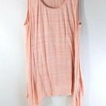 H by Halston Halston Striped Scoop-Neck Handkerchief Hem Tank Top Tunic Pink Size S Photo 0